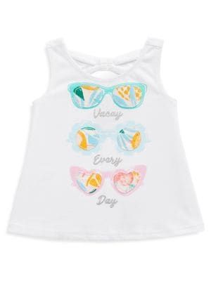 Baby Girl's Vacay Graphic Back-Bow Tank Top