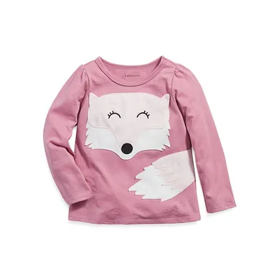 Baby Girl's Francie Fox Appliqué Long-Sleeve T-Shirt