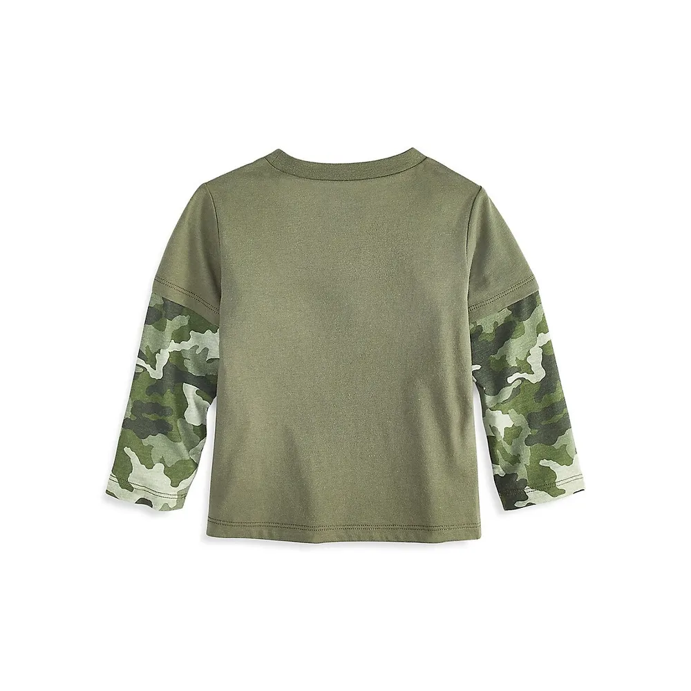 Speedo Boy's Active Rec Long-Sleeve Camo Swim T-Shirt