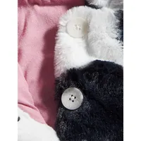 Baby Girl's Animal Print Faux Fur Coat