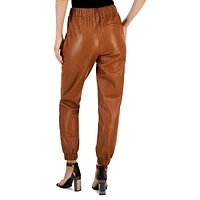 Faux Leather Jogger Pants