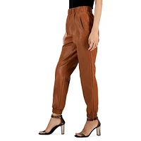 Faux Leather Jogger Pants