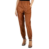 Faux Leather Jogger Pants