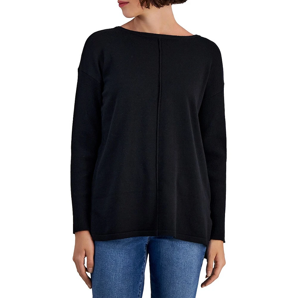 Petite Front Seam Drop-Shoulder Tunic