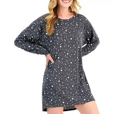 Printed Long-Sleeve Sleepshirt