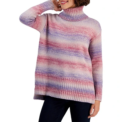 Petite Striped Turtleneck Sweater