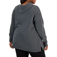 Plus Envelope-Neck Tunic Sweater