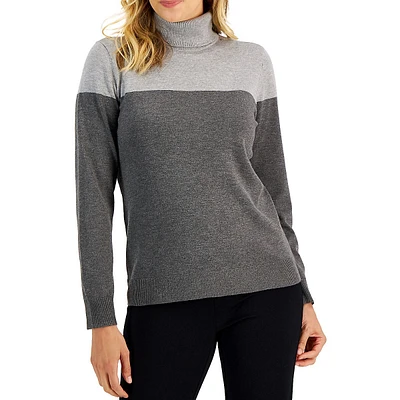 Colourblock Turtleneck Sweater