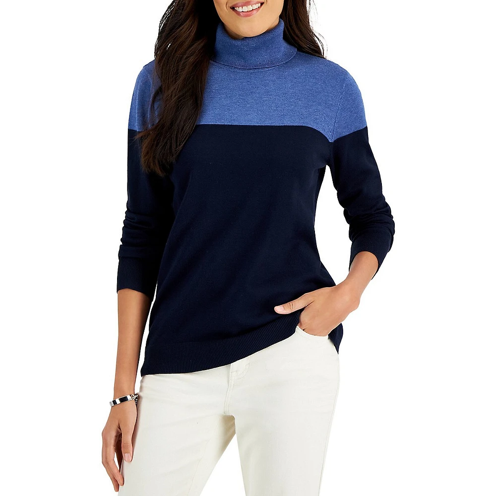 Colourblock Turtleneck Sweater
