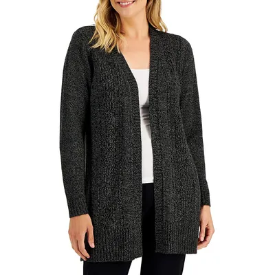 Turbo Duster Cable-Knit Open-Front Cardigan