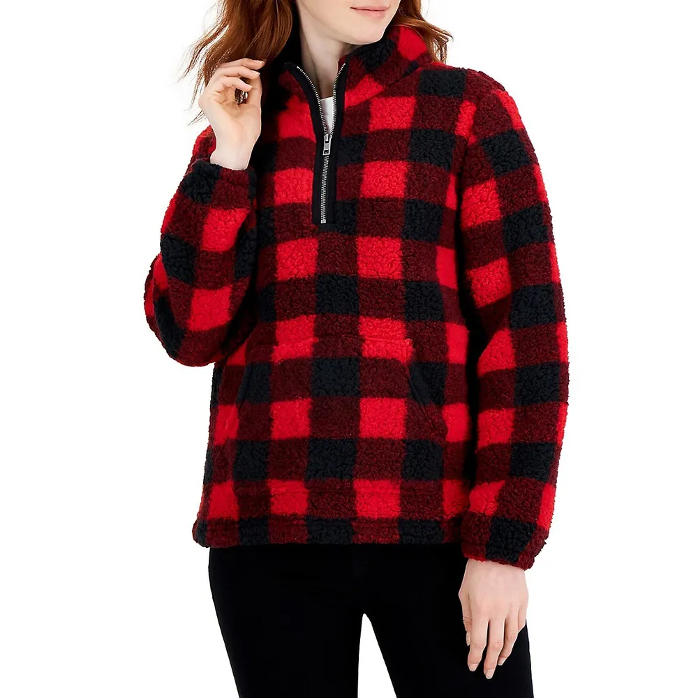 Style u0026 Co. Petite Plaid Fleece Pullover Sweater | Willowbrook Shopping  Centre