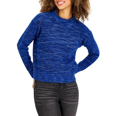 Space-Dye Mockneck Sweater