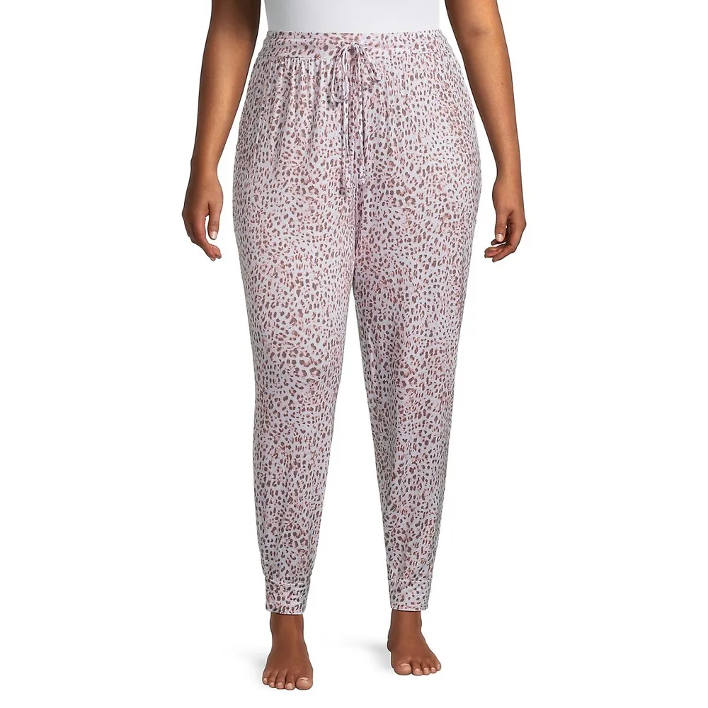 Jenni Womens Printed Jogger Pajama Pants