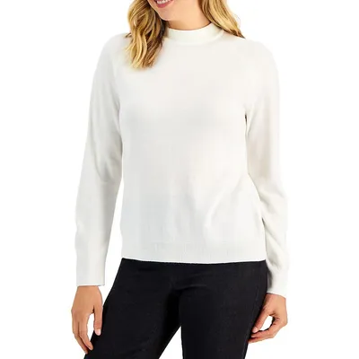 Plus Luxsoft Mockneck Raglan-Sleeve Sweater