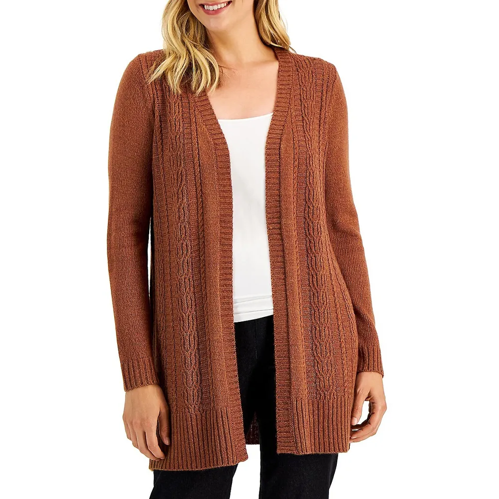 Petite Open-Front Duster Cardigan