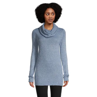 Cowlneck Seamed Sweater