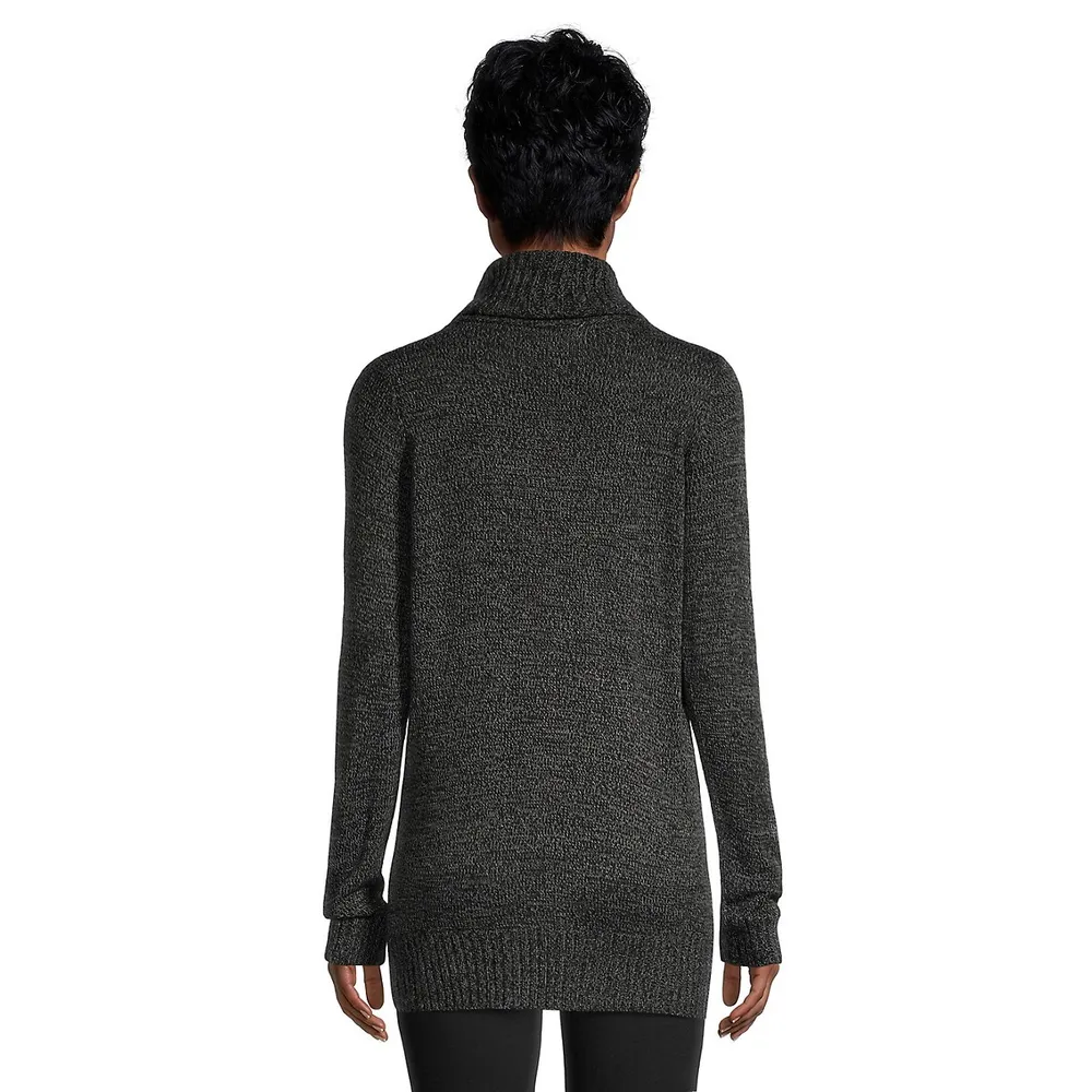Cowlneck Seamed Sweater