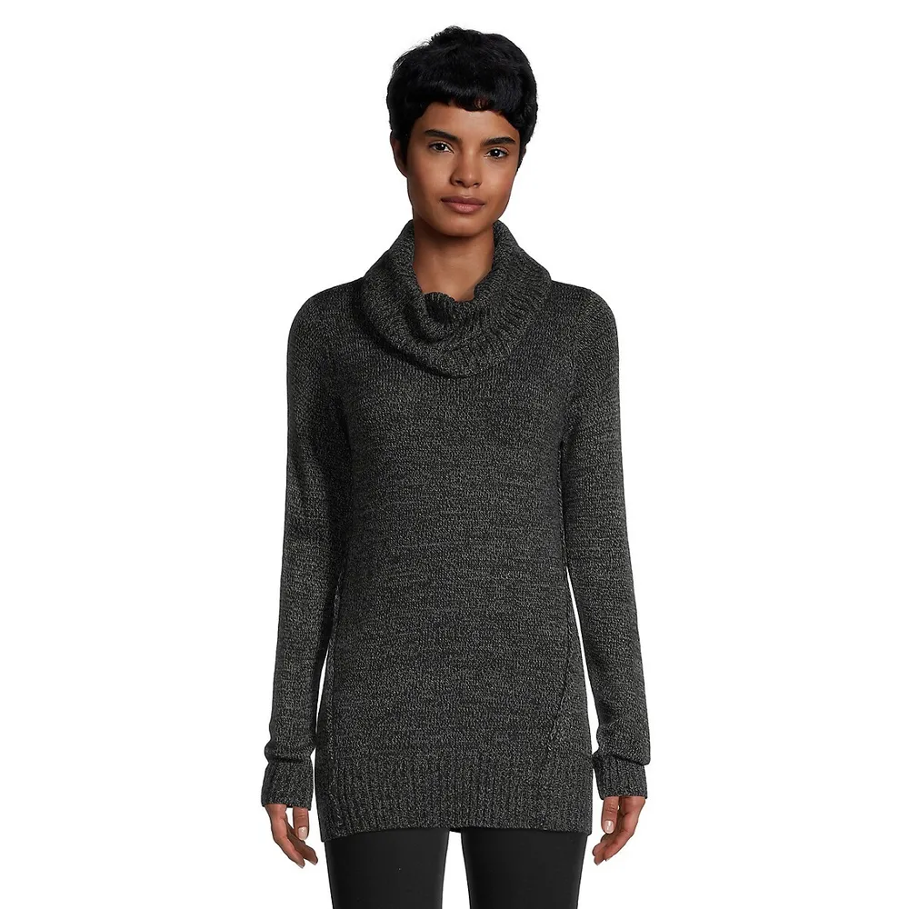 Cowlneck Seamed Sweater