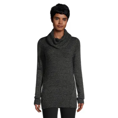Cowlneck Seamed Sweater