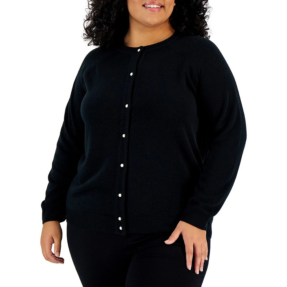 Plus Pearl-Button Cardigan