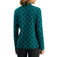 Xmas Tree Print Mockneck Top