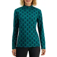 Xmas Tree Print Mockneck Top