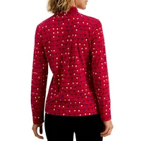 All Is Bright Long-Sleeve Mockneck Top