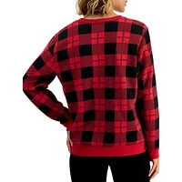 Plaid Relaxed-Fit Sweatshirt