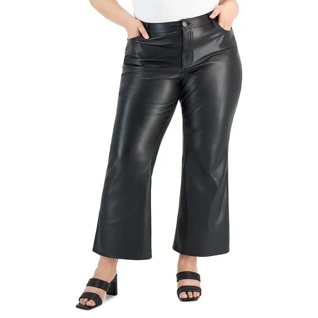 I.N.C International Concepts Faux Leather Flared Jeans