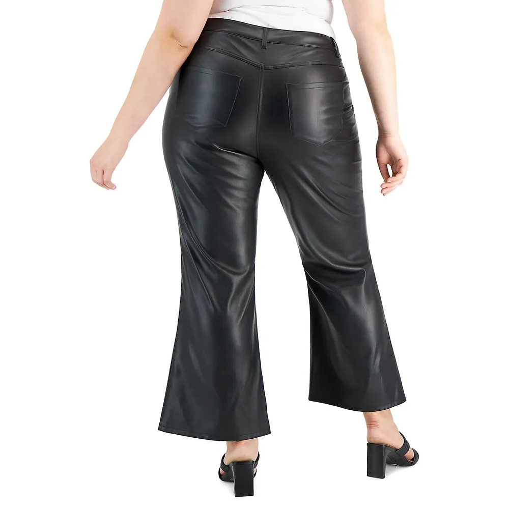 I.N.C International Concepts Faux Leather Flared Jeans