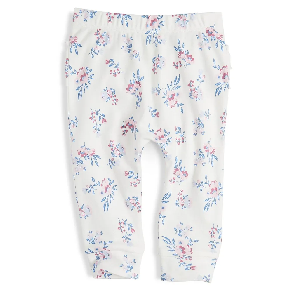 First Impressions Baby Girl's Ruffle-Trim Floral Leggings