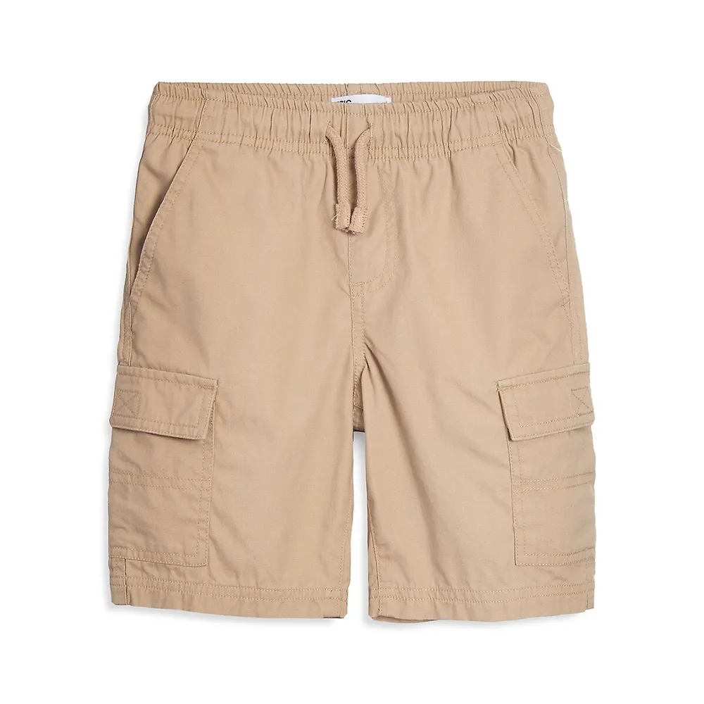 Boy's Pull-On Canvas Cargo Shorts
