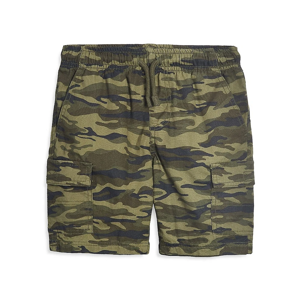 Short à grandes poches motif camouflage pour petit garçon