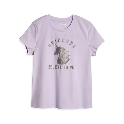 T-shirt à motif de licorne pour fille