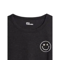 T-shirt à imprimé sourire manches longues pour fille