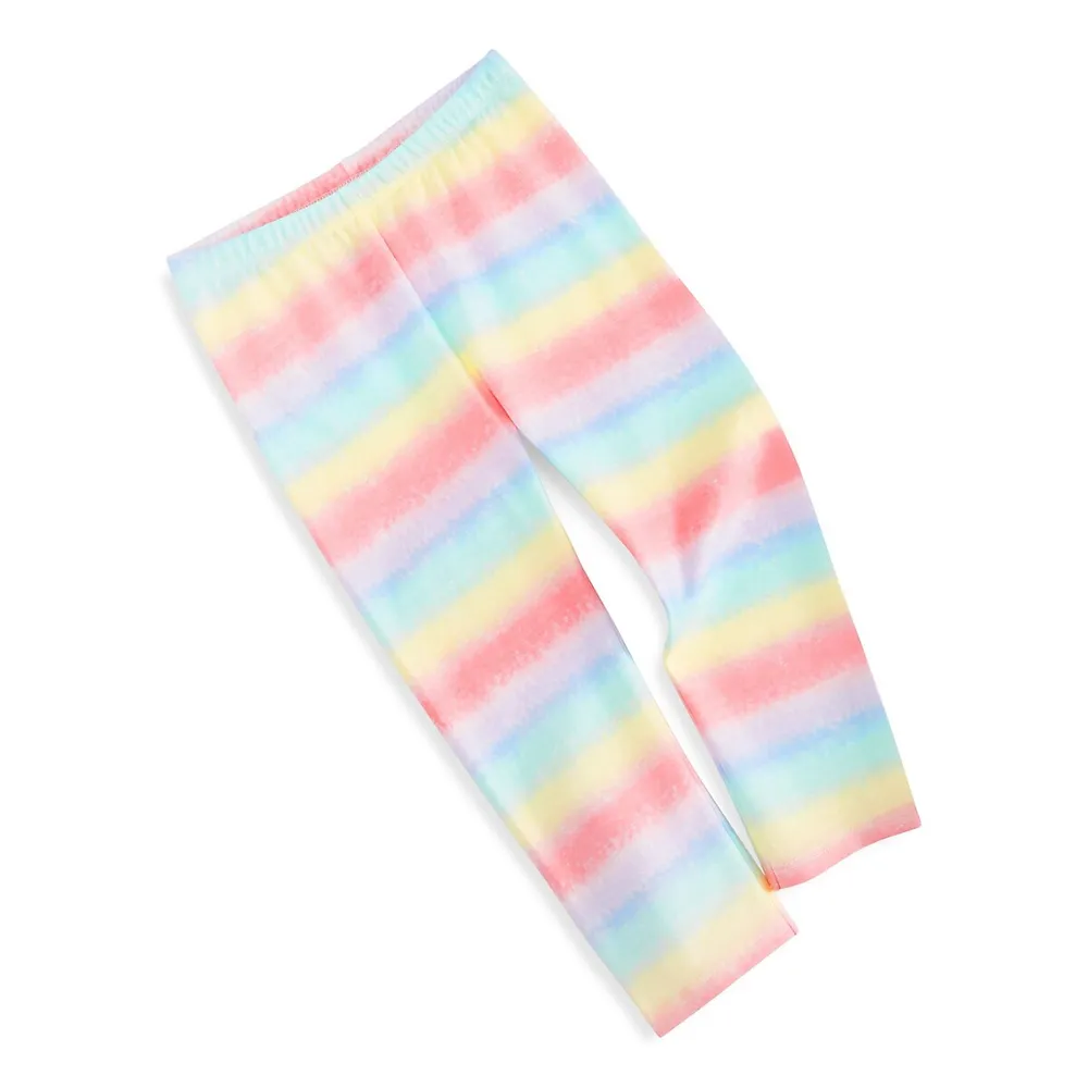 Multicolor Rainbow Striped Pattern Leggings