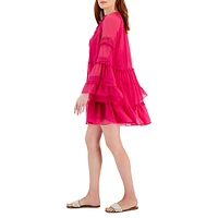 Tiered Ruffle Chiffon Mini Dress