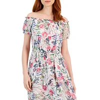Floral Off-The-Shoulder Midi Dress