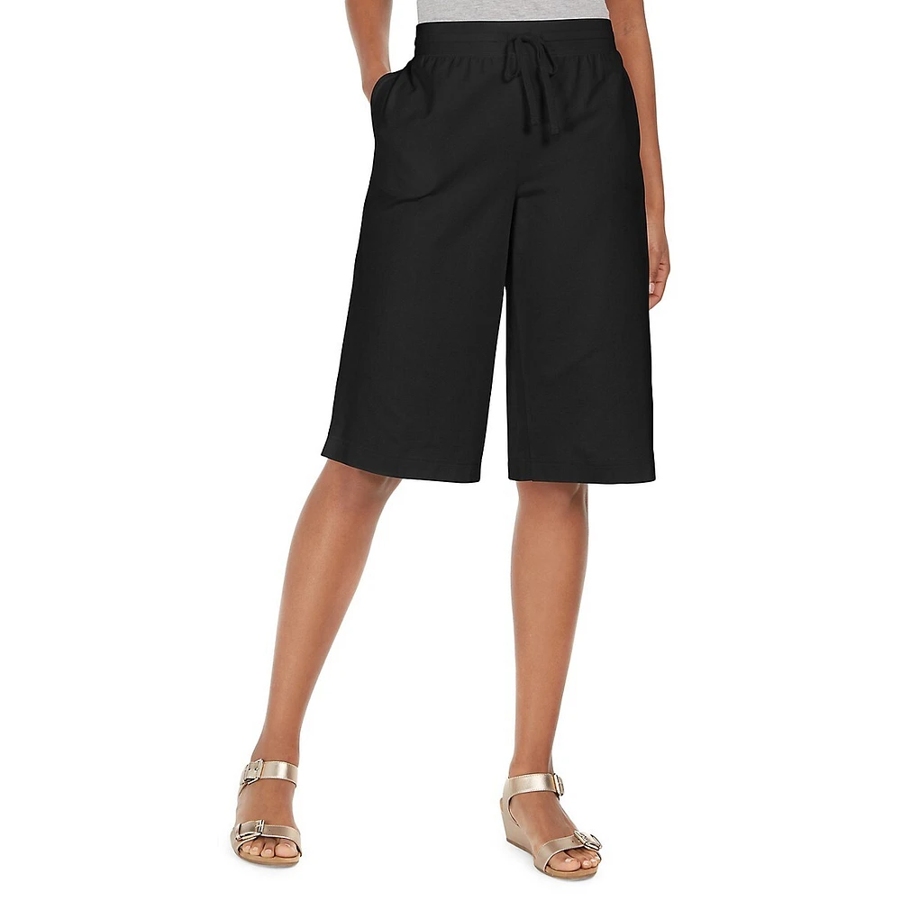 Petite ​Elasticated-Waist Knit Skimmer Shorts