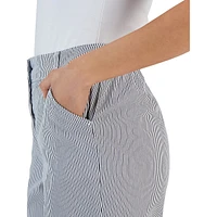 Petite Corded Striped Capri Pants