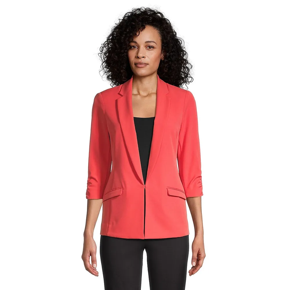 Ruched Sleeve Blazer