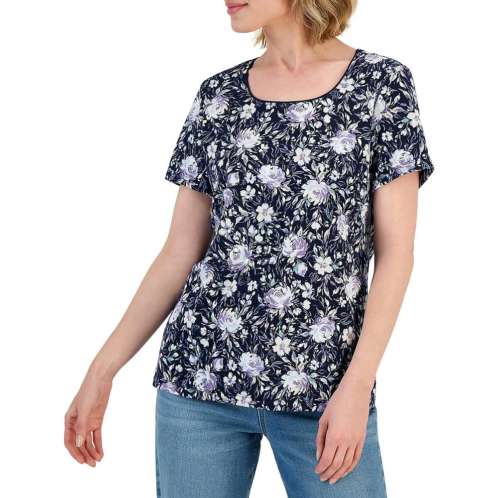 Petite Chloe Floral Scoopneck Top