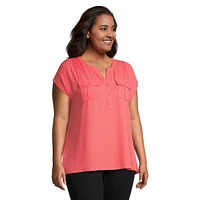 Plus Cap-Sleeve Top