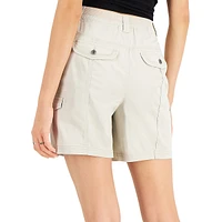 Mid-Rise Relaxed-Fit Zigzag Cargo Shorts