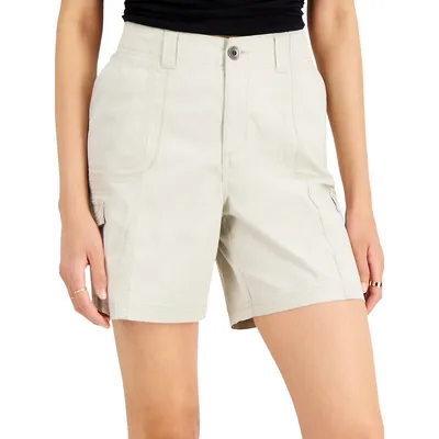 Relaxed-Fit Mid-Rise Zigzag Cargo Shorts
