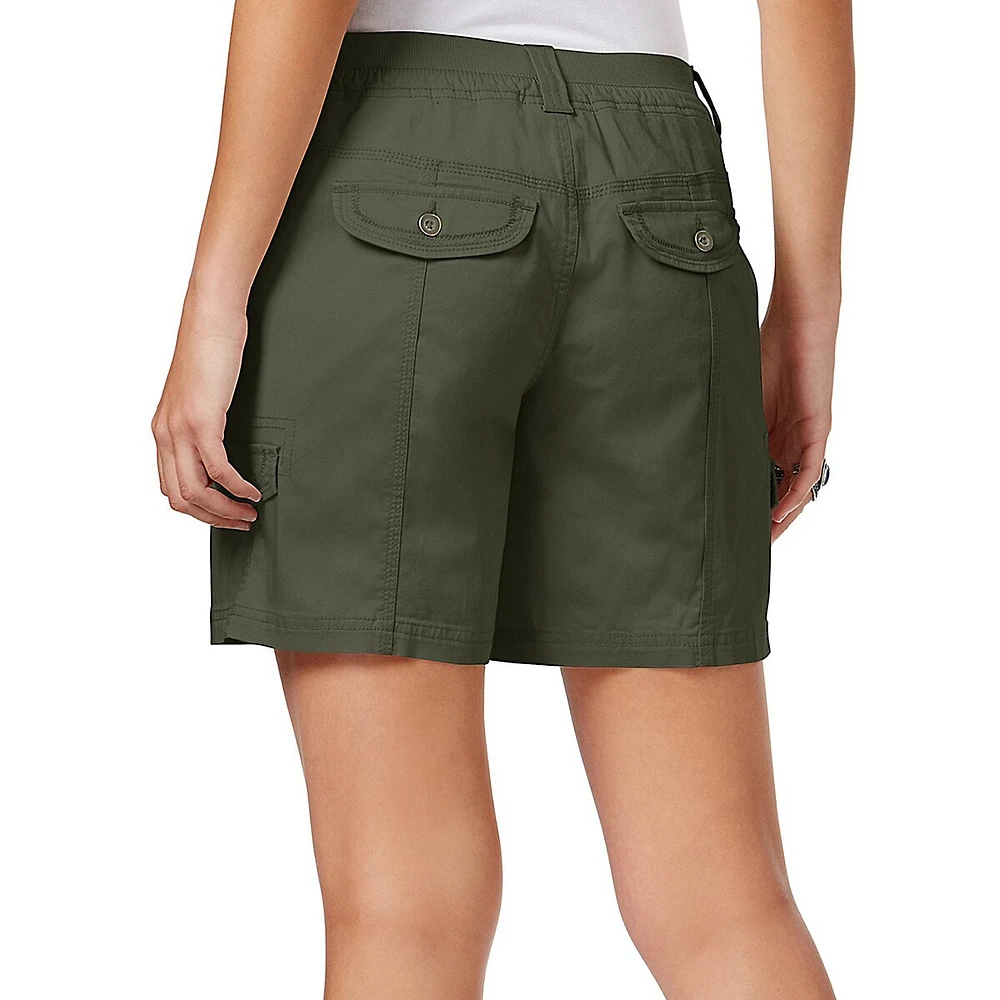 Relaxed-Fit Mid-Rise Zigzag Cargo Shorts