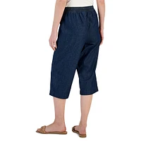 Quinn Pull-On Denim Capri Pants