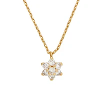 Miosotis Goldplated & Cubic Zirconia Flower Pendant Necklace