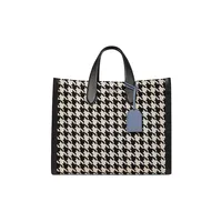 Manhattan Houndstooth Large Tote in Black Multi