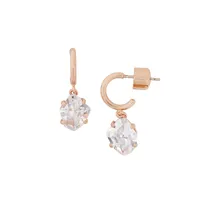 Treasure Trove Goldplated & Cubic Zirconia Huggie Drop Earrings